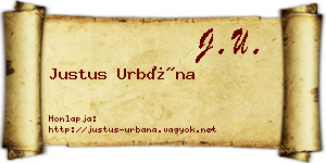 Justus Urbána névjegykártya